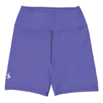 Short de sport pour femme en Lyocell Tencel et élasthanne, couleur violet profond, effet legging seconde peau. Taille haute élastique et ajustée, avec une longueur idéale pour le maintien et la performance. Photo du produit de face