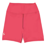 Short de sport pour femme en Lyocell Tencel et élasthanne, couleur rose éclatant, effet legging seconde peau. Taille haute élastique et ajustée, avec une longueur idéale pour le maintien et la performance. Photo du produit de face