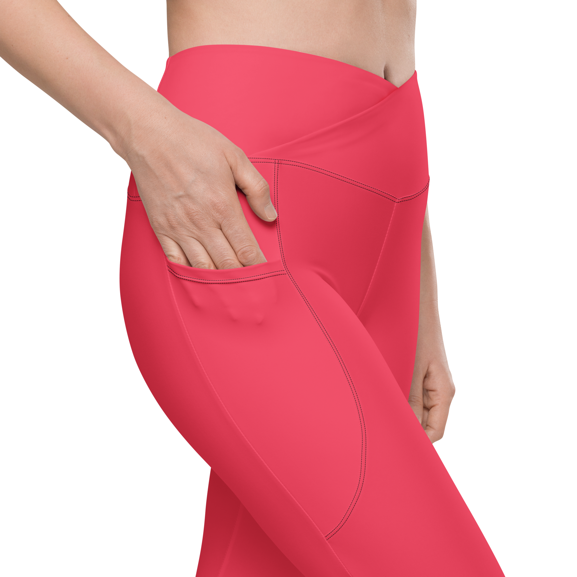 aperçu du legging rose avec la poche