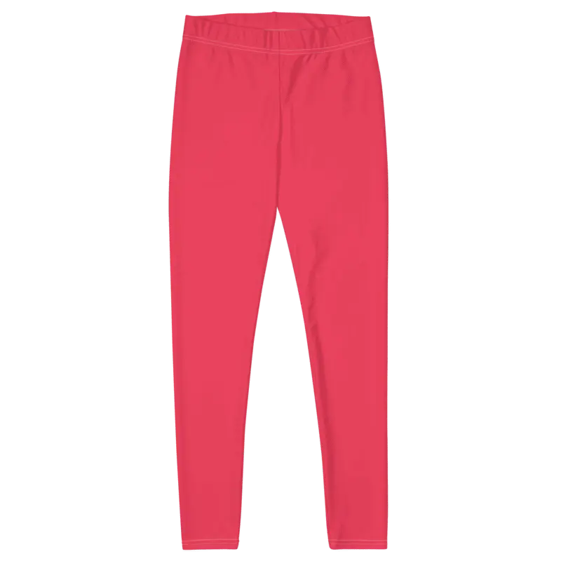 Legging de sport pour femme, effet seconde peau, de couleur rouge clair tirant vers le rose. Taille basse avec un élastique léger à la taille pour un maintien confortable sans compression. La photo montre le produit de face.