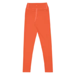 Legging de sport pour femme orange en nylon Éconyl, tissu léger sans couture, effet seconde peau pour un confort optimal. Photo du produit de derrière