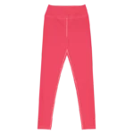 Legging de sport pour femme rouge en nylon Éconyl, tissu léger sans couture, effet seconde peau pour un confort optimal. Photo du produit de devant.