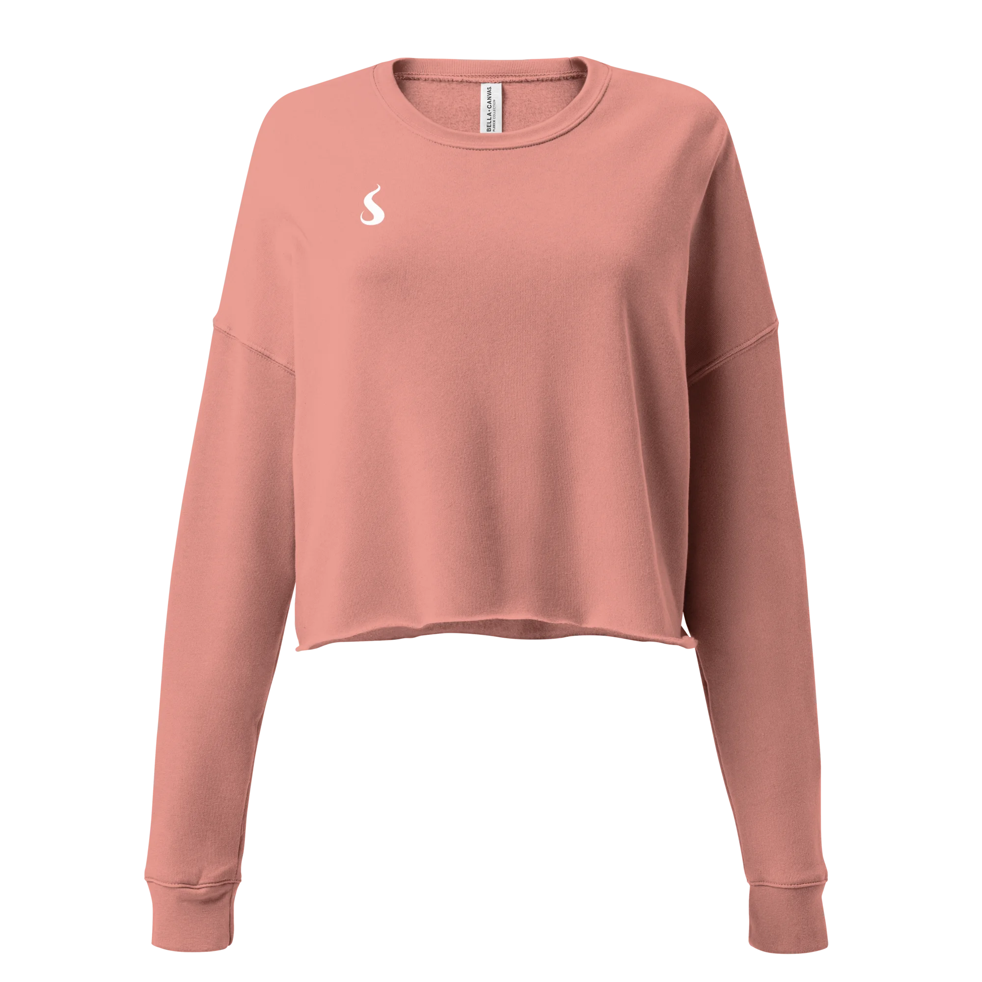Sweat rose porté en mode fantôme de face.