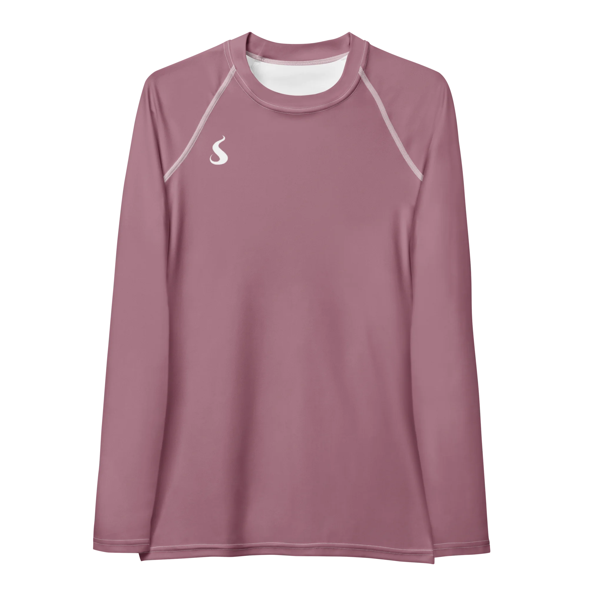 T-shirt manche longue Energy Flow de couleur taupe/violet en matière lyocell tencel et modal. La photo montre le t-shirt de face.