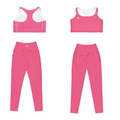 ensemble de sport rose brassière et legging