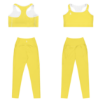 ensemble de sport jaune avec brassière et legging