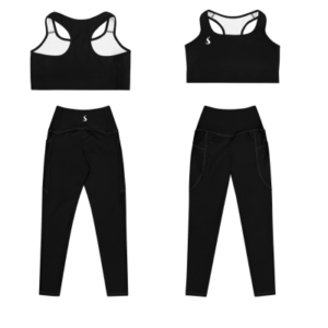 ensemble de sport noir brassière et legging